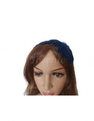 Royal blue headband with feathers - Cocktail hats for women - 11