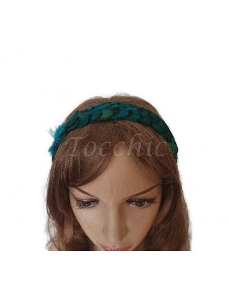 Original feathers headband turquoise - Cocktail hats for women - 5 Original feathers headband turquoise - Cocktail hats for women - 5