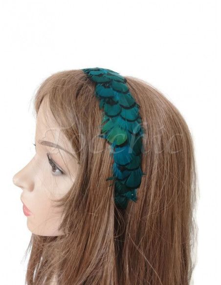 Original feathers headband turquoise - Cocktail hats for women - 6 Original feathers headband turquoise - Cocktail hats for women - 6