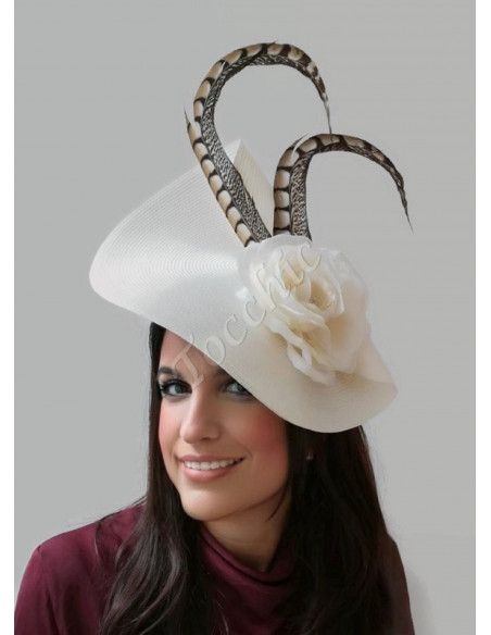 Royal Ascot hat cream and champagne - Wedding hats for women - 2 Royal Ascot hat cream and champagne - Wedding hats for women - 2