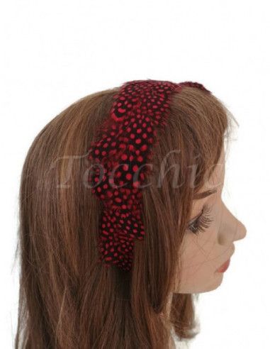 Black and red feathers headband - Cocktail hats for women - 4