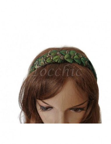 Peacock headband green - Cocktail hats for women - 4
