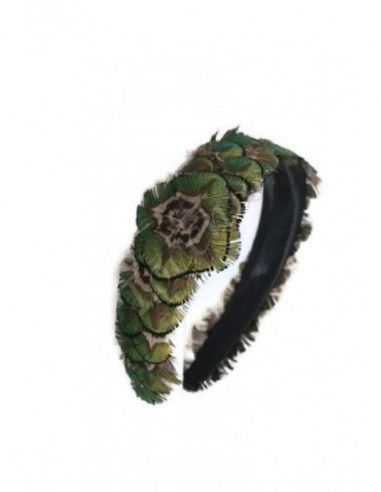 Peacock headband green - Cocktail hats for women - 7