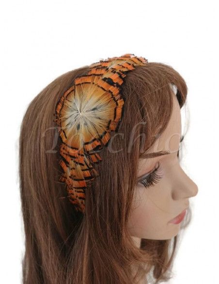 Black and orange headband - Cocktail hats for women - 2 Black and orange headband - Cocktail hats for women - 2