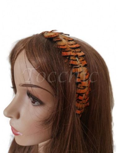 Black and orange headband - Cocktail hats for women - 4