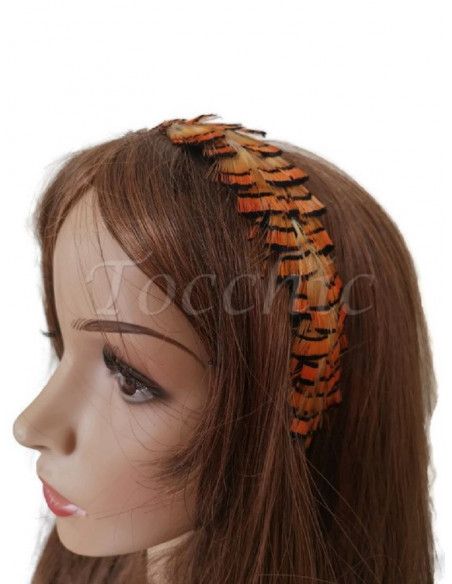 Black and orange headband - Cocktail hats for women - 4 Black and orange headband - Cocktail hats for women - 4