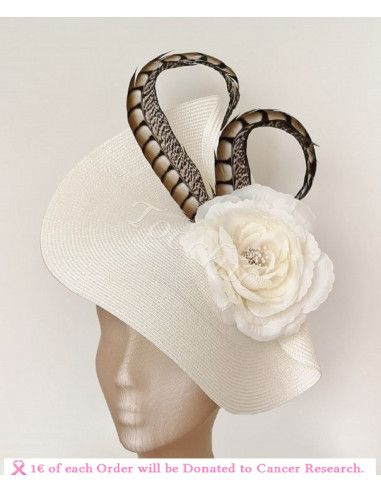 Elegante Tocado crema para madrina de boda - Pamelas y Tocados para madrinas - 5