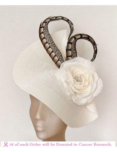 Royal Ascot hat cream and champagne - Wedding hats for women - 5 Royal Ascot hat cream and champagne - Wedding hats for women - 5