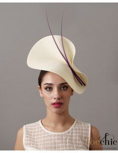 Purple and cream Kentucky derby fascinator - Wedding hats for women - 1