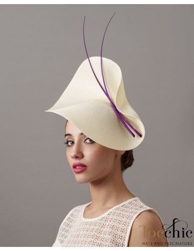 Purple and cream Kentucky derby fascinator - Wedding hats for women - 3