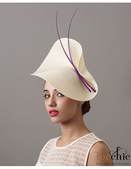 Sombrero invitada de boda morado - Pamelas y Tocados para madrinas - 3