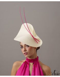 Sombrero invitada de boda buganvilla - Pamelas y Tocados para madrinas - 1 2