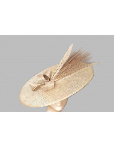 Cream Royal Ascot hat for women - Wedding hats for women - 4