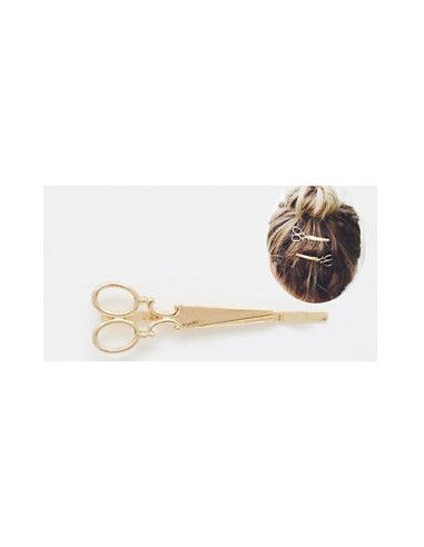 Scissors hair clip gold - Bridal Hats & Fascinators - 2