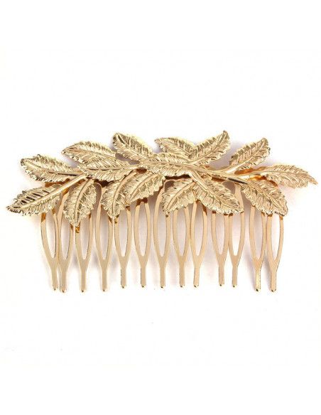 Metal hair comb with leaves - Bridal Hats & Fascinators - 4 Metal hair comb with leaves - Bridal Hats & Fascinators - 4
