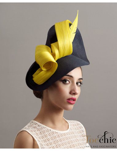 Elegant Kentucky derby yellow fascinator for women - Wedding hats for women - 4