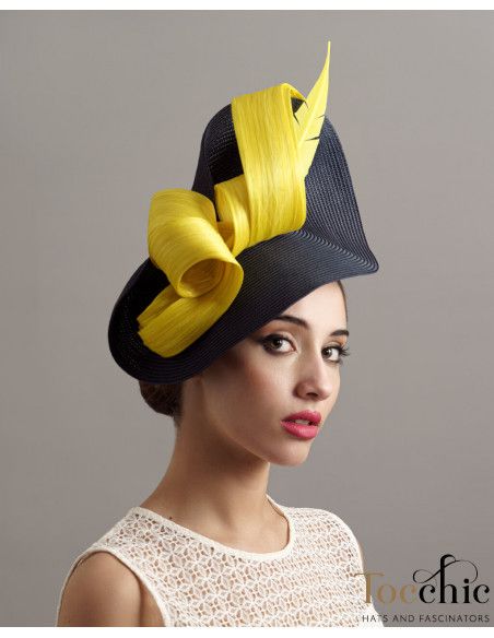 Elegant Kentucky derby yellow fascinator for women - Wedding hats for women - 4 Elegant Kentucky derby yellow fascinator for women - Wedding hats for women - 4