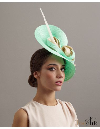 Aquamarine Kentucky derby fascinator hat for women - Wedding hats for women - 4