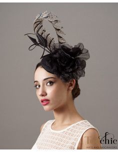 Black grooms mother percher hat - Wedding hats for women - 1