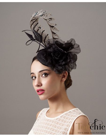 Black grooms mother percher hat - Wedding hats for women - 1