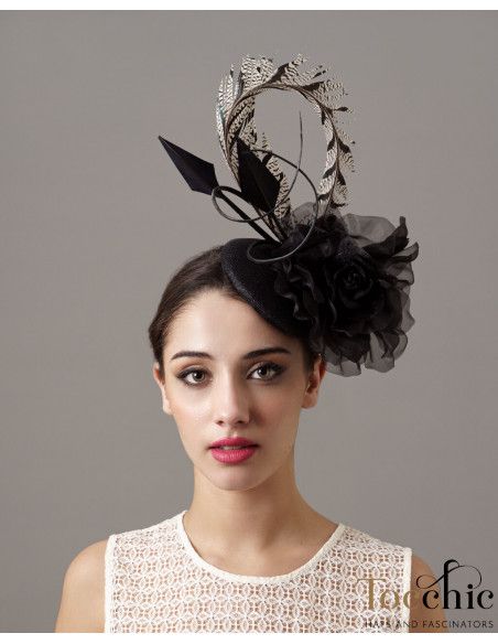 Black grooms mother percher hat - Wedding hats for women - 2 Black grooms mother percher hat - Wedding hats for women - 2