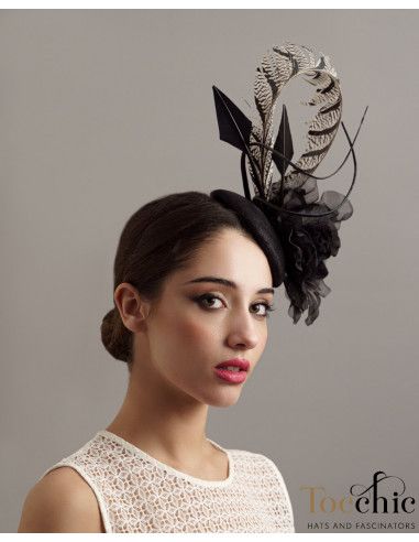 Black grooms mother percher hat - Wedding hats for women - 3