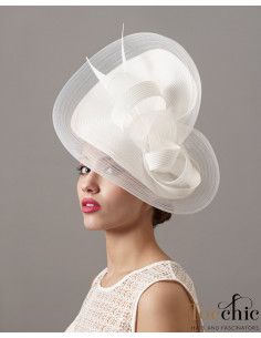 Big Bride veil wedding hat white - Woman hats for the Horse races - 1