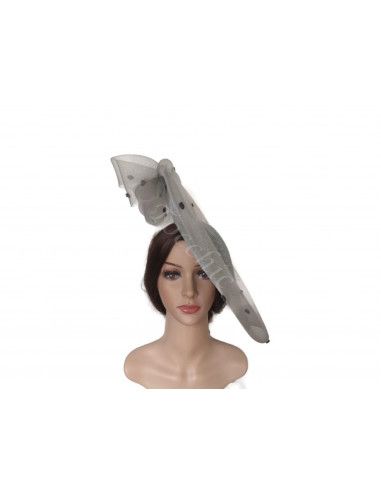 Woman Veiled hat grey for Horse Racing - Wedding hats for women - 2