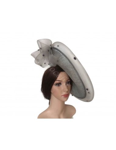 Woman Veiled hat grey for Horse Racing - Wedding hats for women - 4