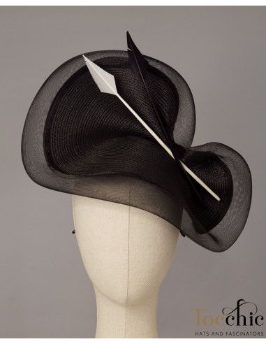 Tocado para madrina negro con plumas - Pamelas y Tocados para madrinas - 6