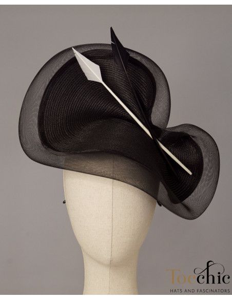 Tocado para madrina negro con plumas - Pamelas y Tocados para madrinas - 6 Tocado para madrina negro con plumas - Pamelas y Tocados para madrinas - 6