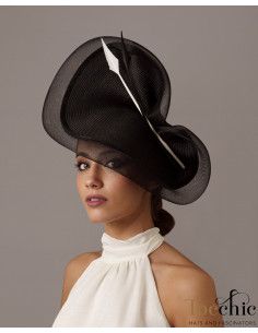 Tocado para madrina negro con plumas - Pamelas y Tocados para madrinas - 1