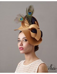 Camel wedding hat for woman - Wedding hats for women - 1