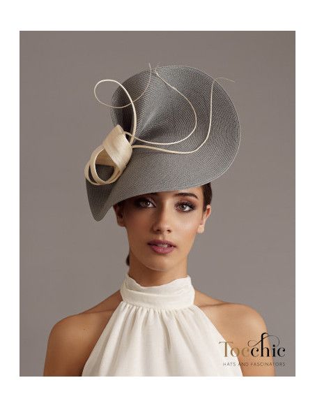 Sombrero gris de boda para madre del novio - Pamelas y Tocados para madrinas - 6