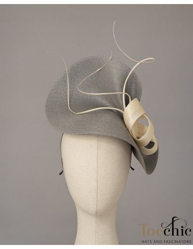 Sombrero gris de boda para madre del novio - Pamelas y Tocados para madrinas - 3