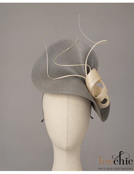 Sombrero gris de boda para madre del novio - Pamelas y Tocados para madrinas - 3 Sombrero gris de boda para madre del novio - Pamelas y Tocados para madrinas - 3
