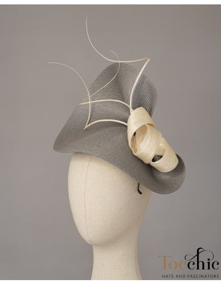 Sombrero gris de boda para madre del novio - Pamelas y Tocados para madrinas - 4 Sombrero gris de boda para madre del novio - Pamelas y Tocados para madrinas - 4