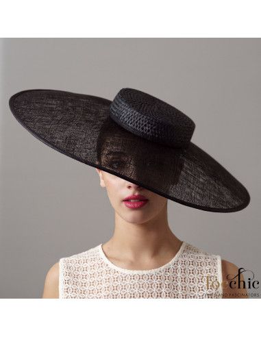 Sencilla y elegante Pamela negra para madrina de boda - Tienda - 3