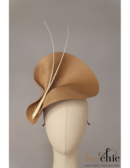 Cream and camel wedding guest hat - Wedding hats for women - 4 Cream and camel wedding guest hat - Wedding hats for women - 4