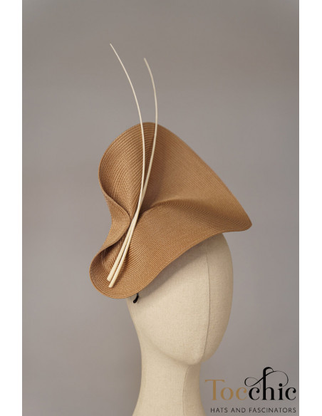 Cream and camel wedding guest hat - Wedding hats for women - 5 Cream and camel wedding guest hat - Wedding hats for women - 5
