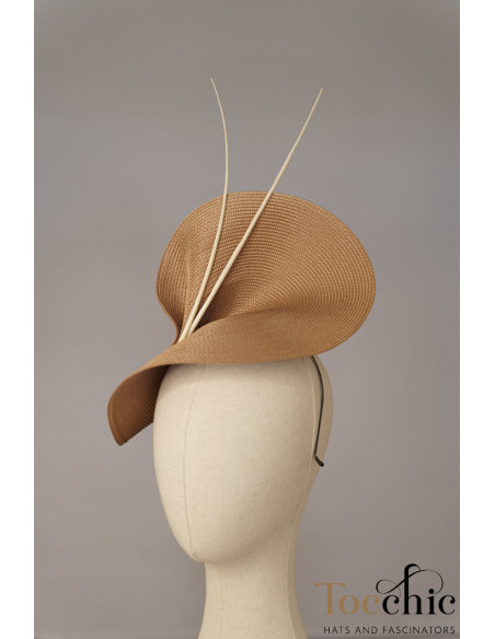 Cream and camel wedding guest hat - Wedding hats for women - 6 Cream and camel wedding guest hat - Wedding hats for women - 6