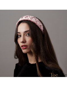 Light pink velvet headband for woman - Cocktail hats for women - 10 2