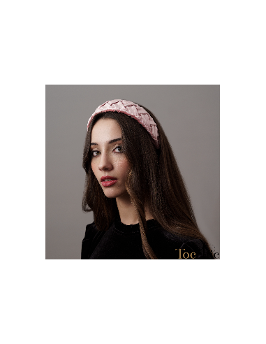 Light pink velvet headband for woman - Cocktail hats for women - 1