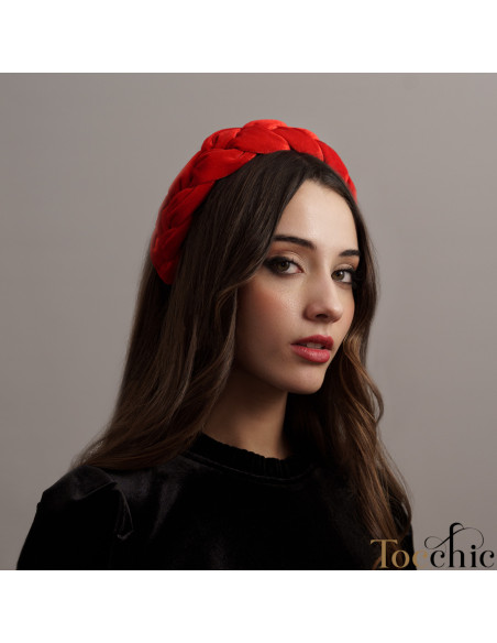 Red woman headband for Cocktails - Cocktail hats for women - 2 Red woman headband for Cocktails - Cocktail hats for women - 2