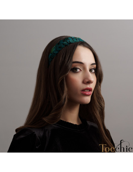 Original diadema de plumas turquesa - Tocados para bodas de noche - 1 Original diadema de plumas turquesa - Tocados para bodas de noche - 1