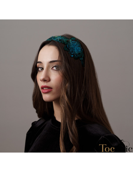 Original feathers headband turquoise - Cocktail hats for women - 3 Original feathers headband turquoise - Cocktail hats for women - 3