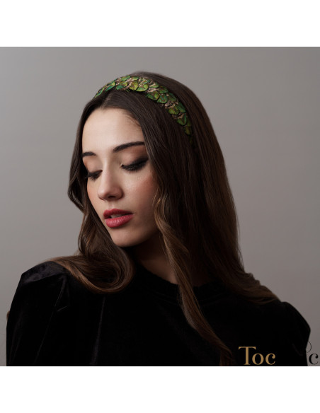 Peacock headband green - Cocktail hats for women - 1