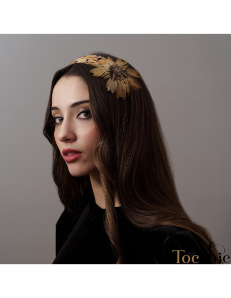 Camel and black wedding headband - Cocktail hats for women - 2 Camel and black wedding headband - Cocktail hats for women - 2
