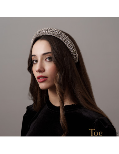 Diadema con piedras brillantes de fiesta - Tocados para bodas de noche - 3