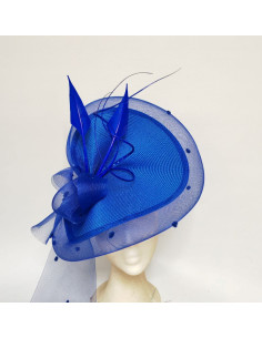 Customized woman hats in royal blue and light pink - Wedding hats for women - 1